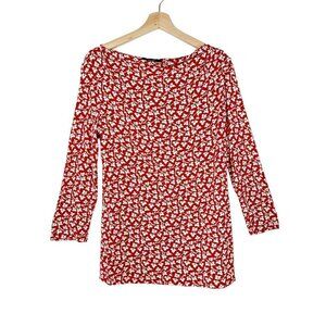 MaxMara Weekend Rust Floral Cowl Neck Top Size XL
